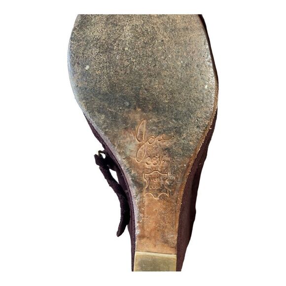 Joie Suede Leather Burgundy Wedge Ankle Booties Side Zip Size 8 Contemporary - Picture 5 of 9